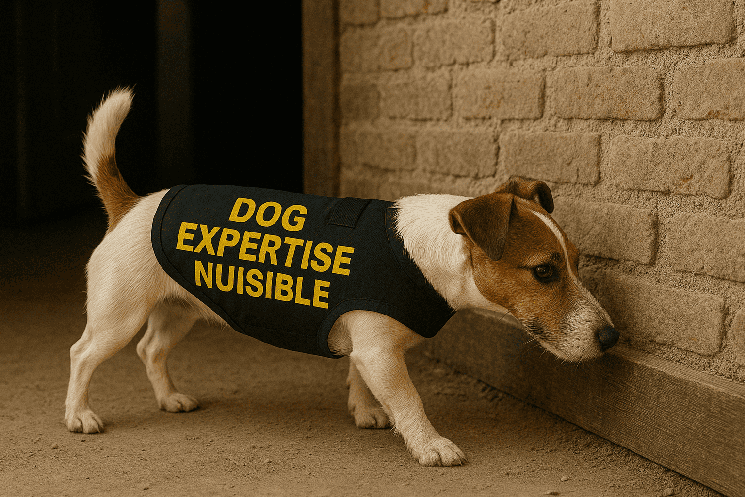 Chien détecteur de punaises de lit en action